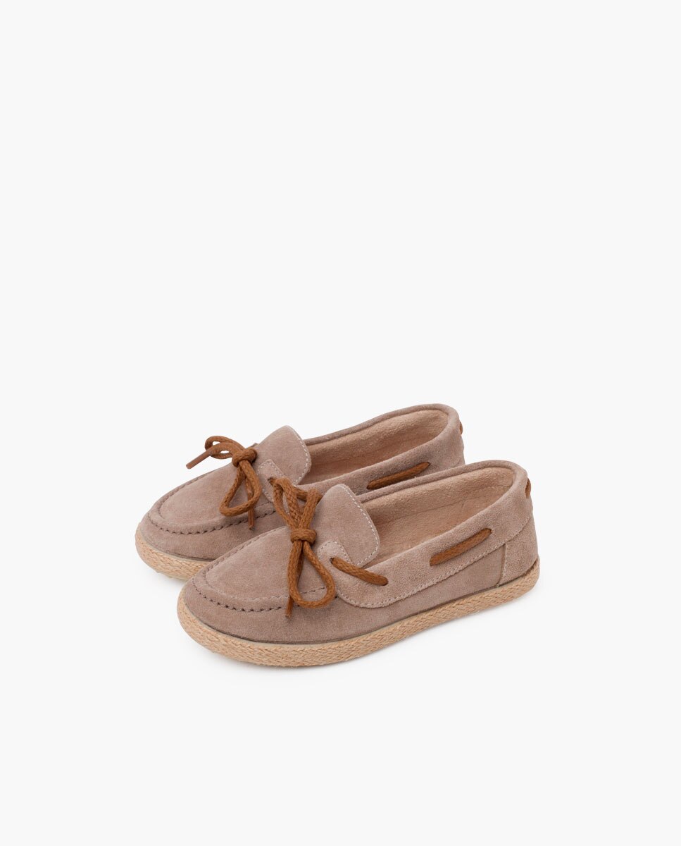 Mocasines de niños serraje cordón suela yute - Pisamonas - Topo Topo-3