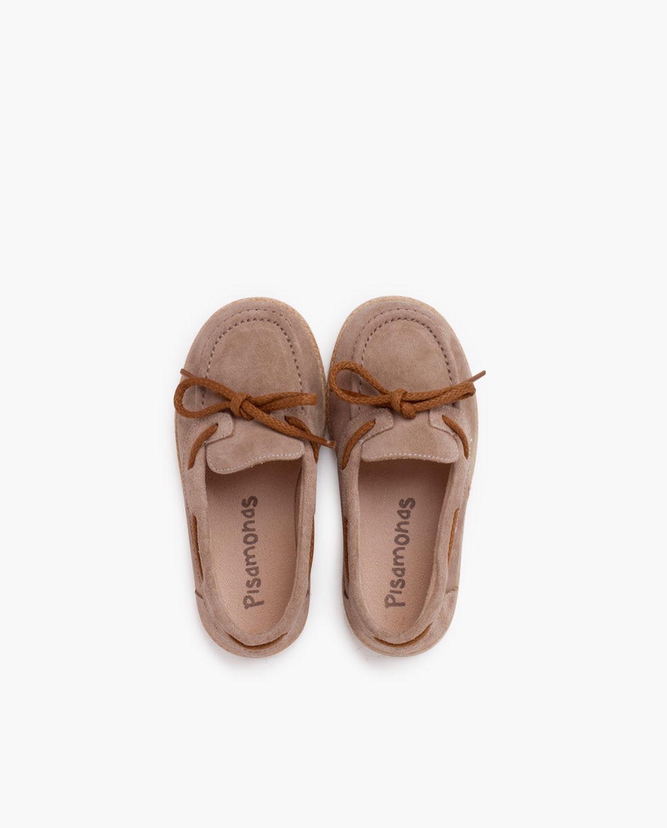 Mocasines de niños serraje cordón suela yute - Pisamonas - Topo Topo-4