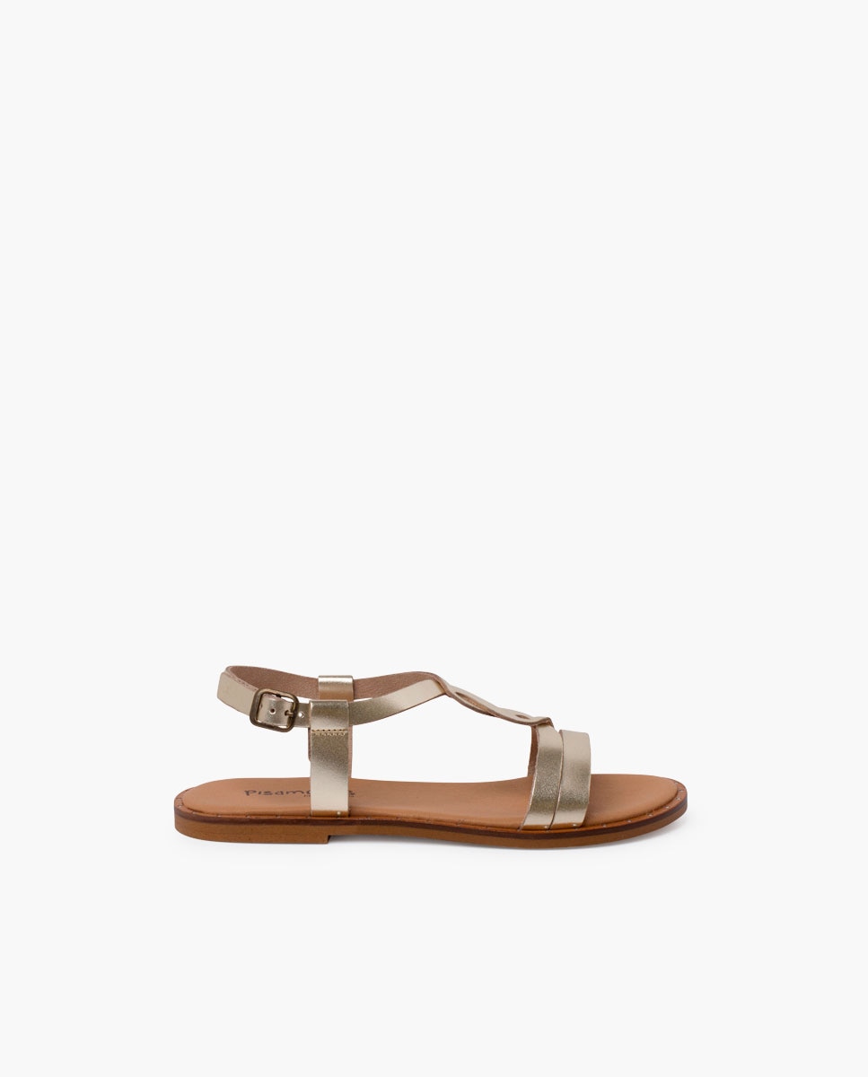 Pisamonas - Sandalias abiertas de niña de tira central con trenza.