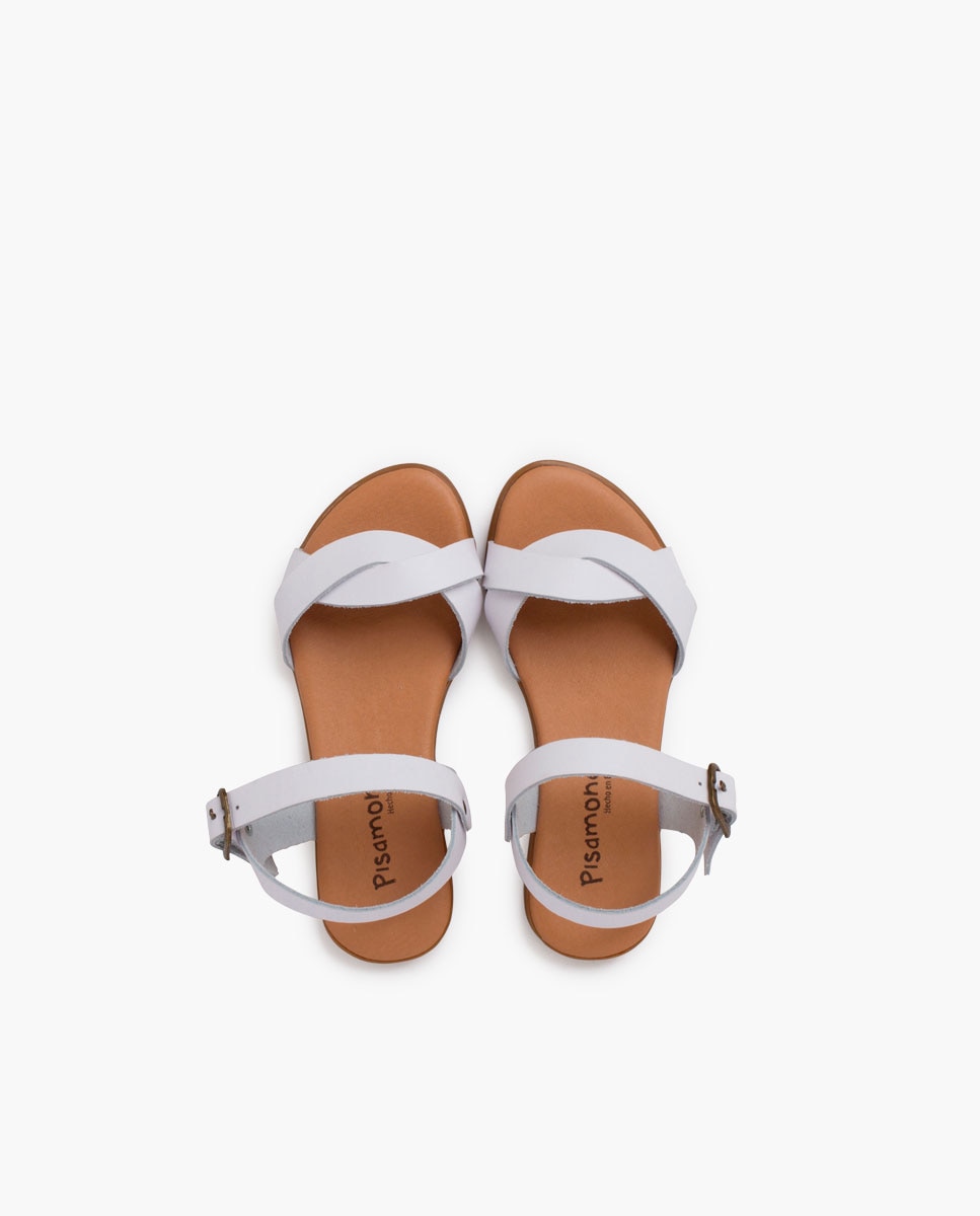 Imagen 4 de Sandalias abiertas de niños con doble tira entrelazadas - Pisamonas - Blanco Blanco