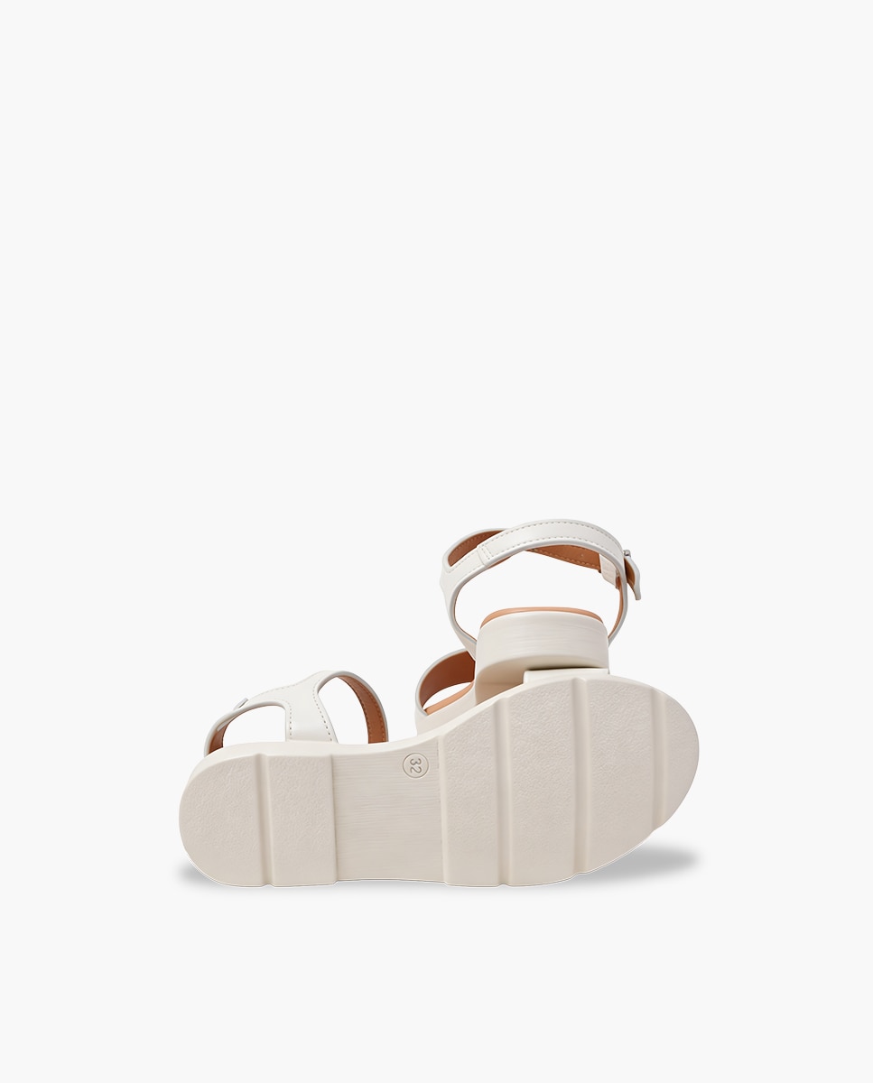 Imagen 2 de Sandalias cerradas de niña piel textura plantilla gel - Pisamonas - Blanco Blanco