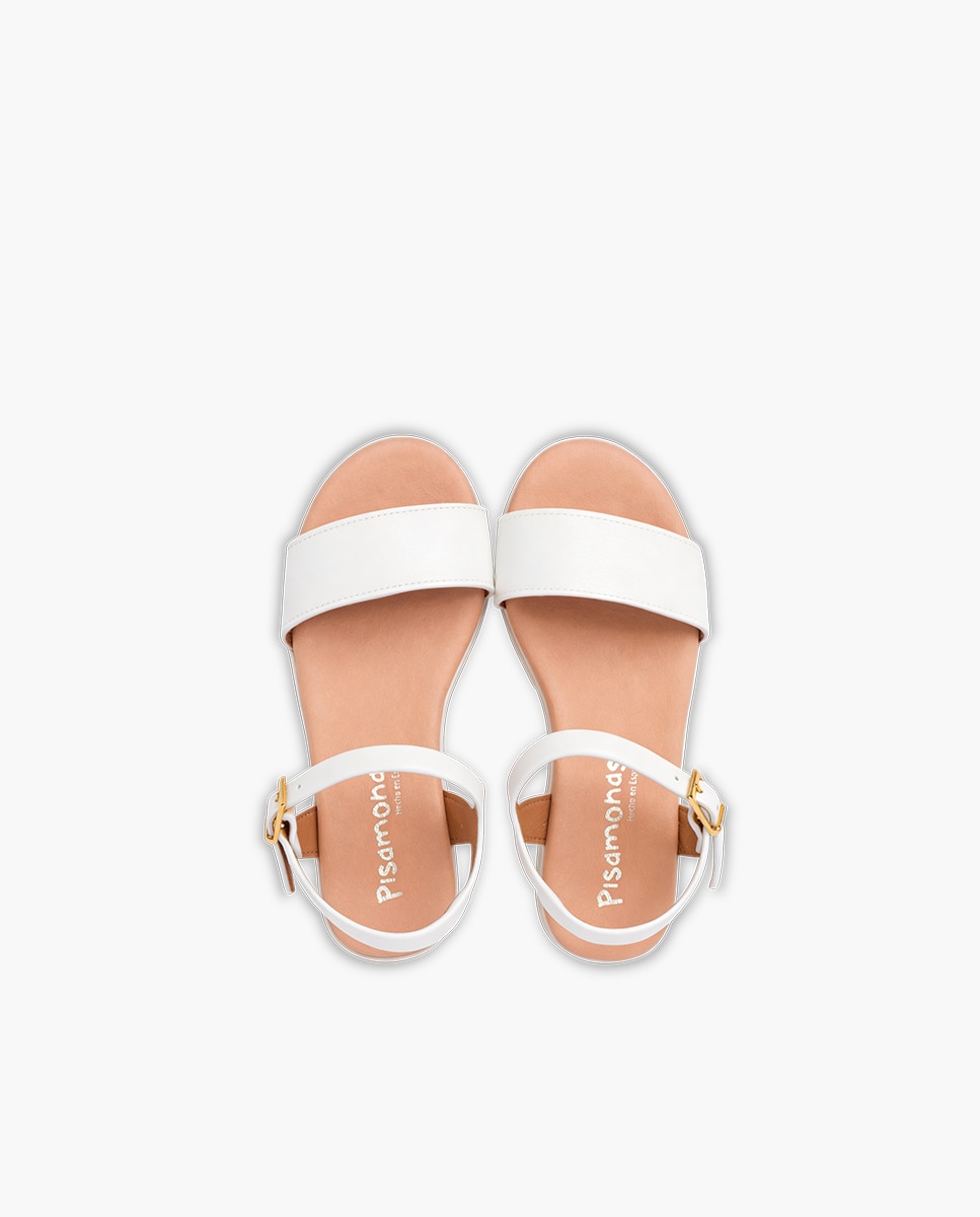 Imagen 4 de Sandalias cerradas de niña piel textura plantilla gel - Pisamonas - Blanco Blanco