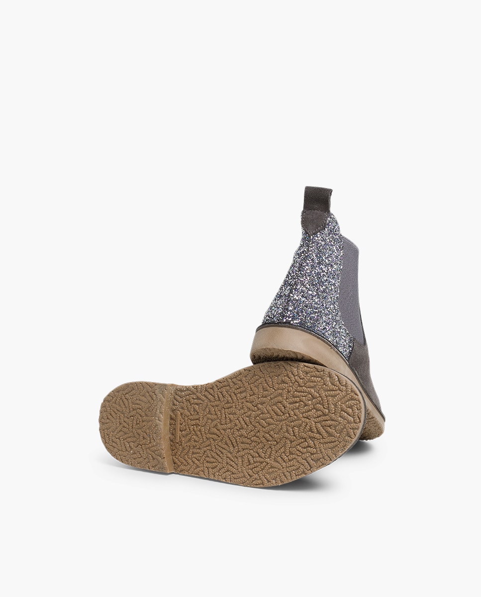 Botas de niña serraje con talonera glitter - Pisamonas - Gris Gris-2