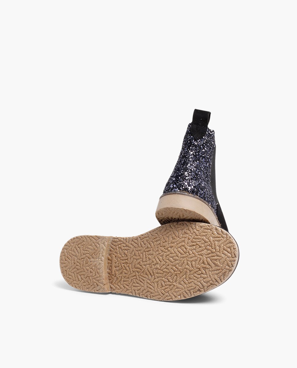 Botas de niña serraje con talonera glitter - Pisamonas - Negro Negro-2