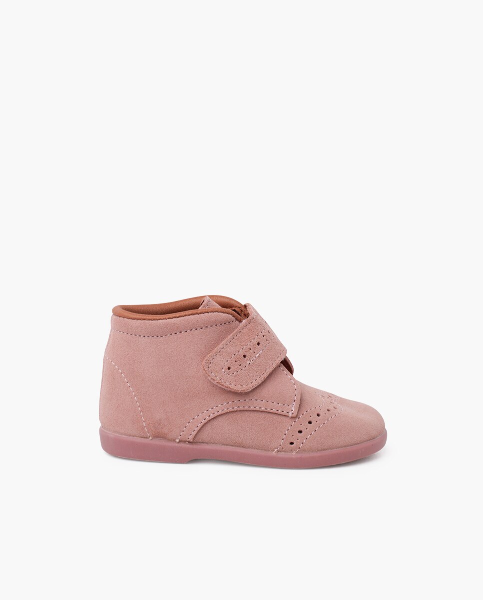 Botas de bebé con picados pequeños tira - Pisamonas - Rosa claro Rosa claro-1