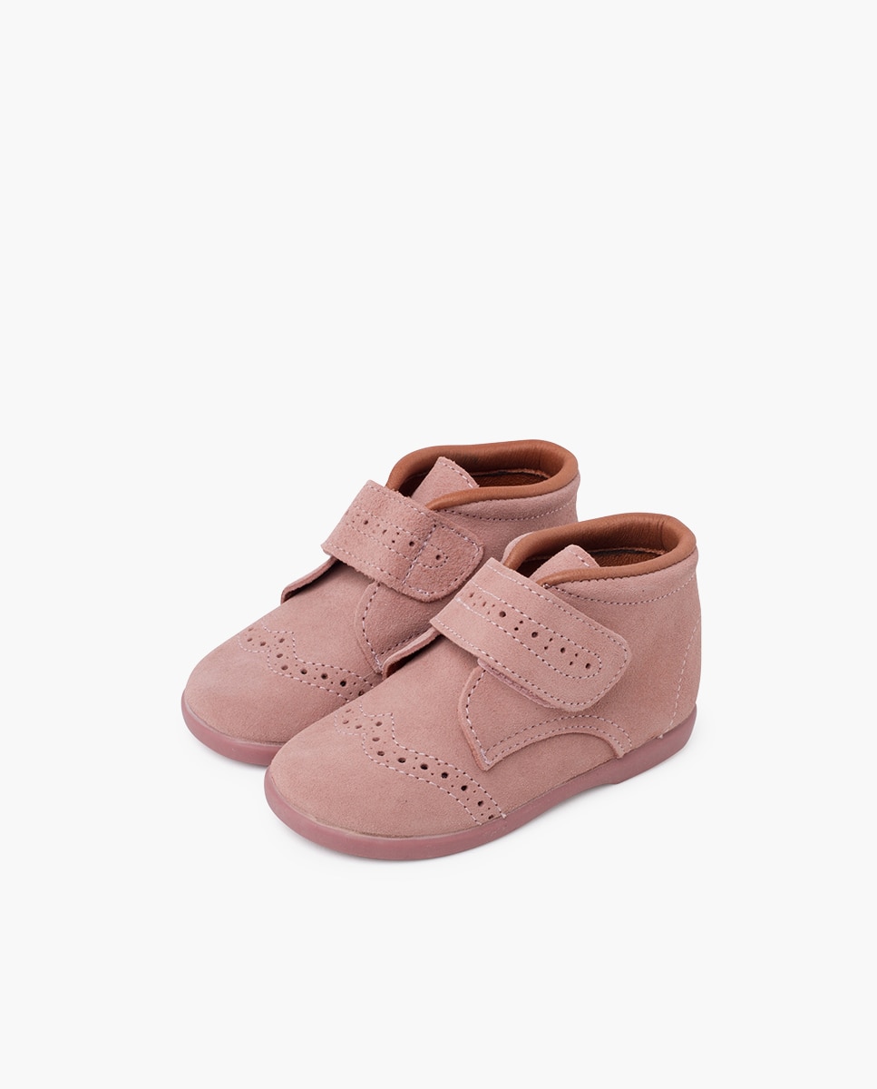 Botas de bebé con picados pequeños tira - Pisamonas - Rosa claro Rosa claro-3