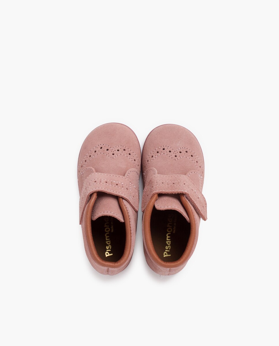 Botas de bebé con picados pequeños tira - Pisamonas - Rosa claro Rosa claro-4