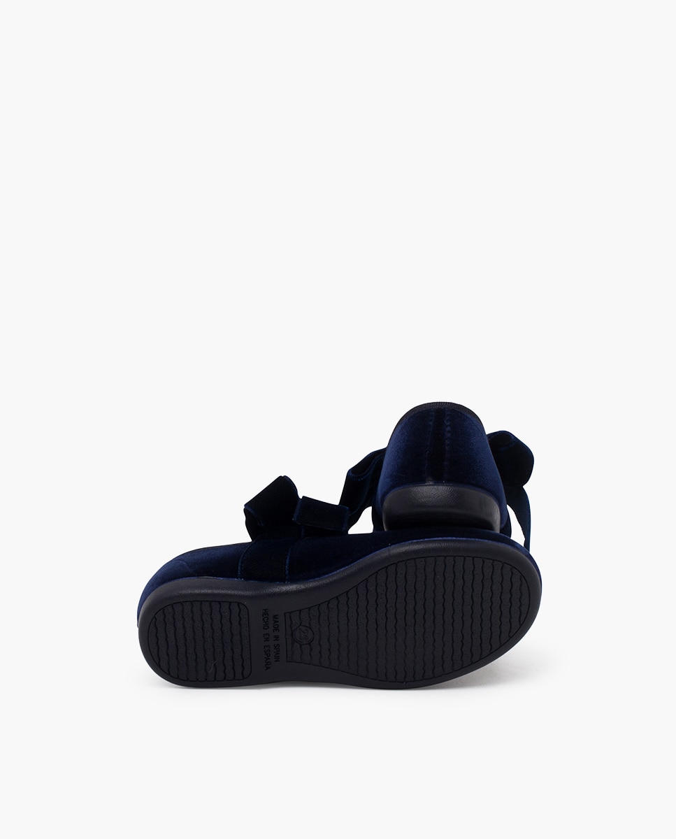 Imagen 2 de Merceditas de niña con lazada de terciopelo - Pisamonas - Azul marino Azul marino