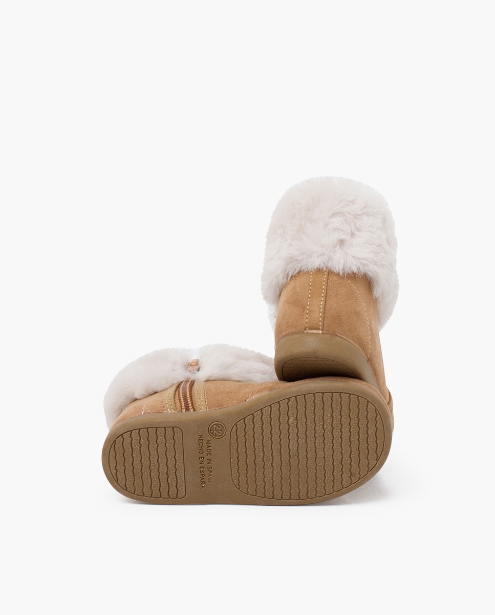 Botas de bebé osito cuello pelito - Pisamonas - Beige Beige-2