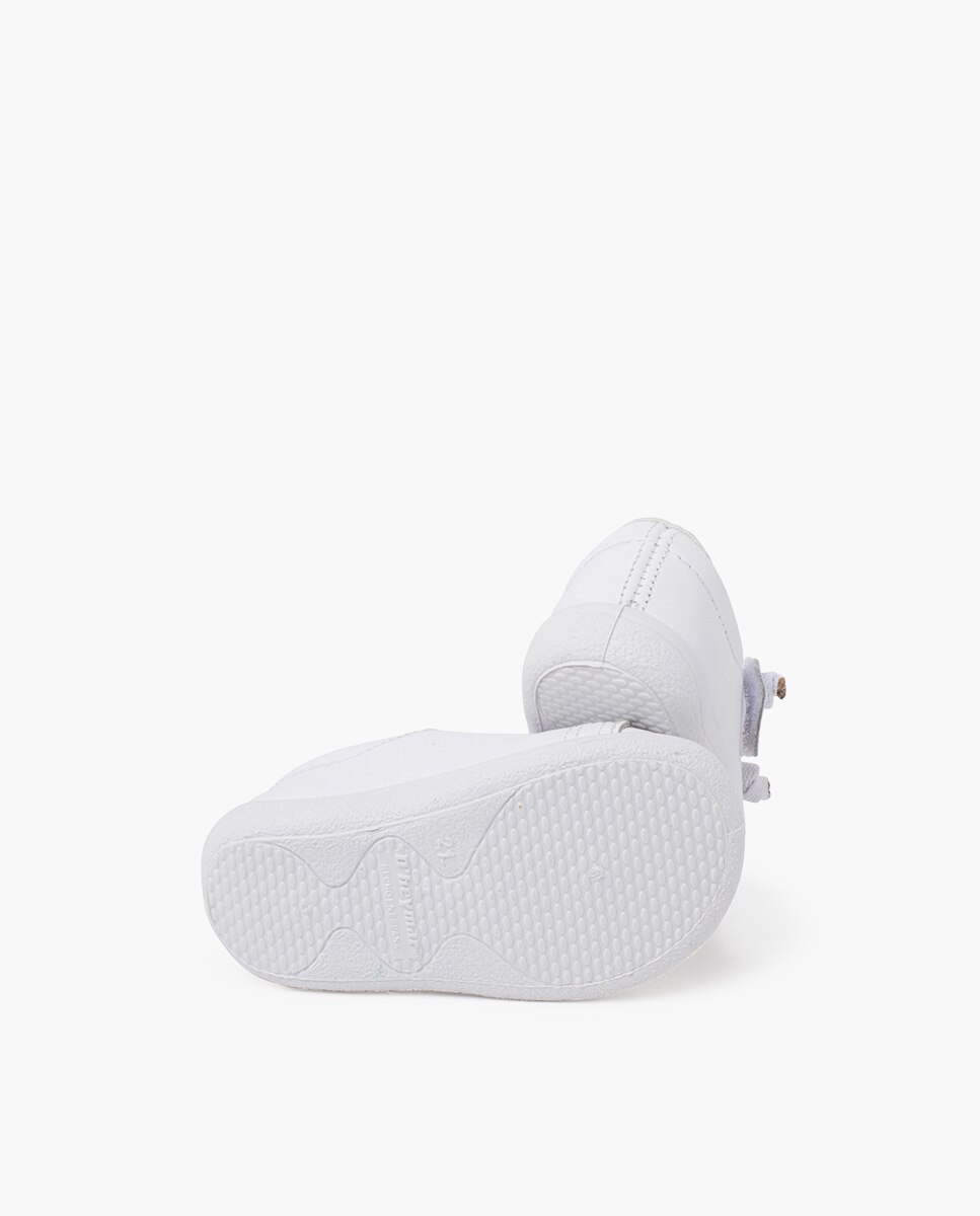 Zapatillas deportivas de bebé piel lavable cordones elásticos - Pisamonas - Blanco Blanco-2
