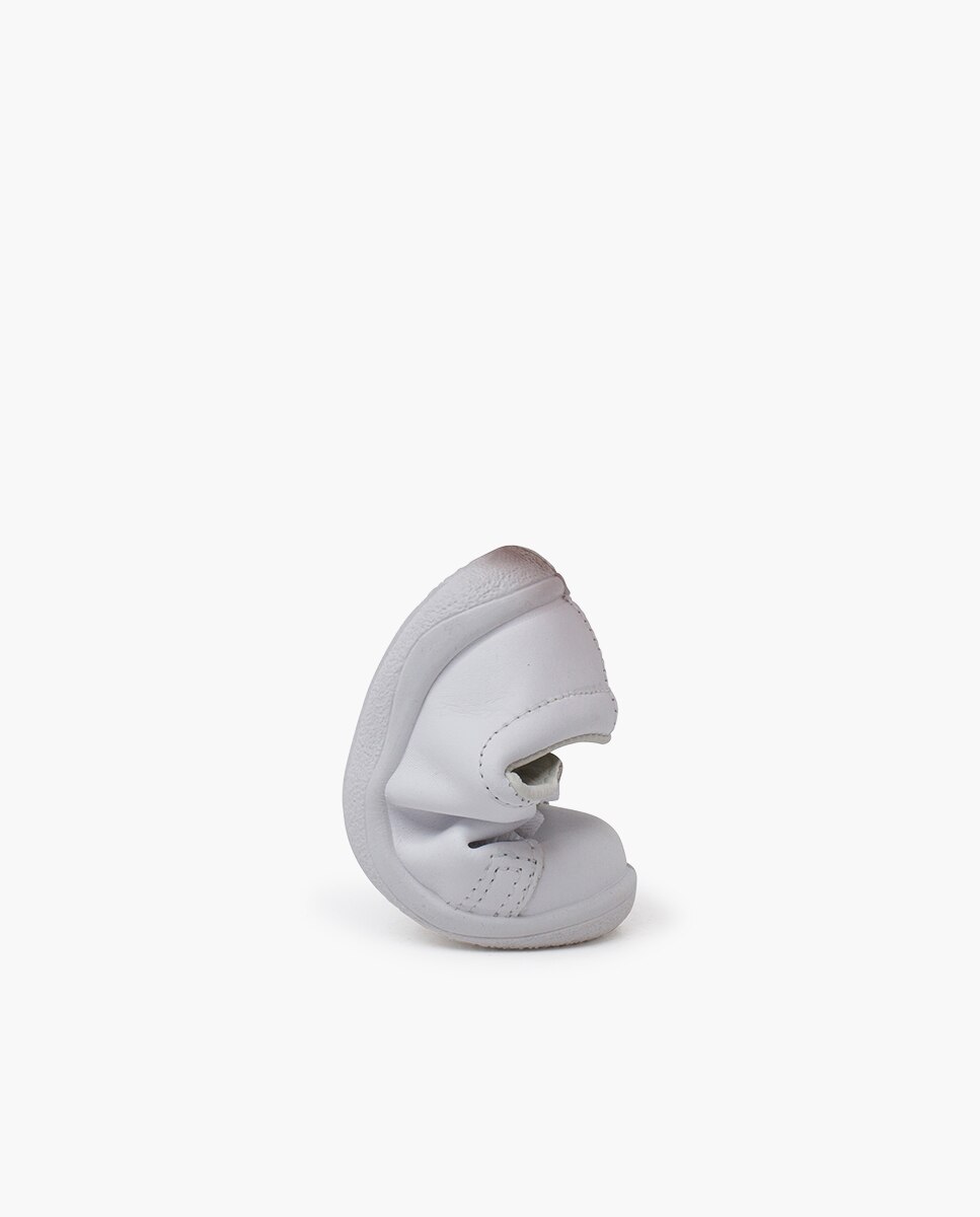 Zapatillas deportivas de bebé piel lavable cordones elásticos - Pisamonas - Blanco Blanco-5