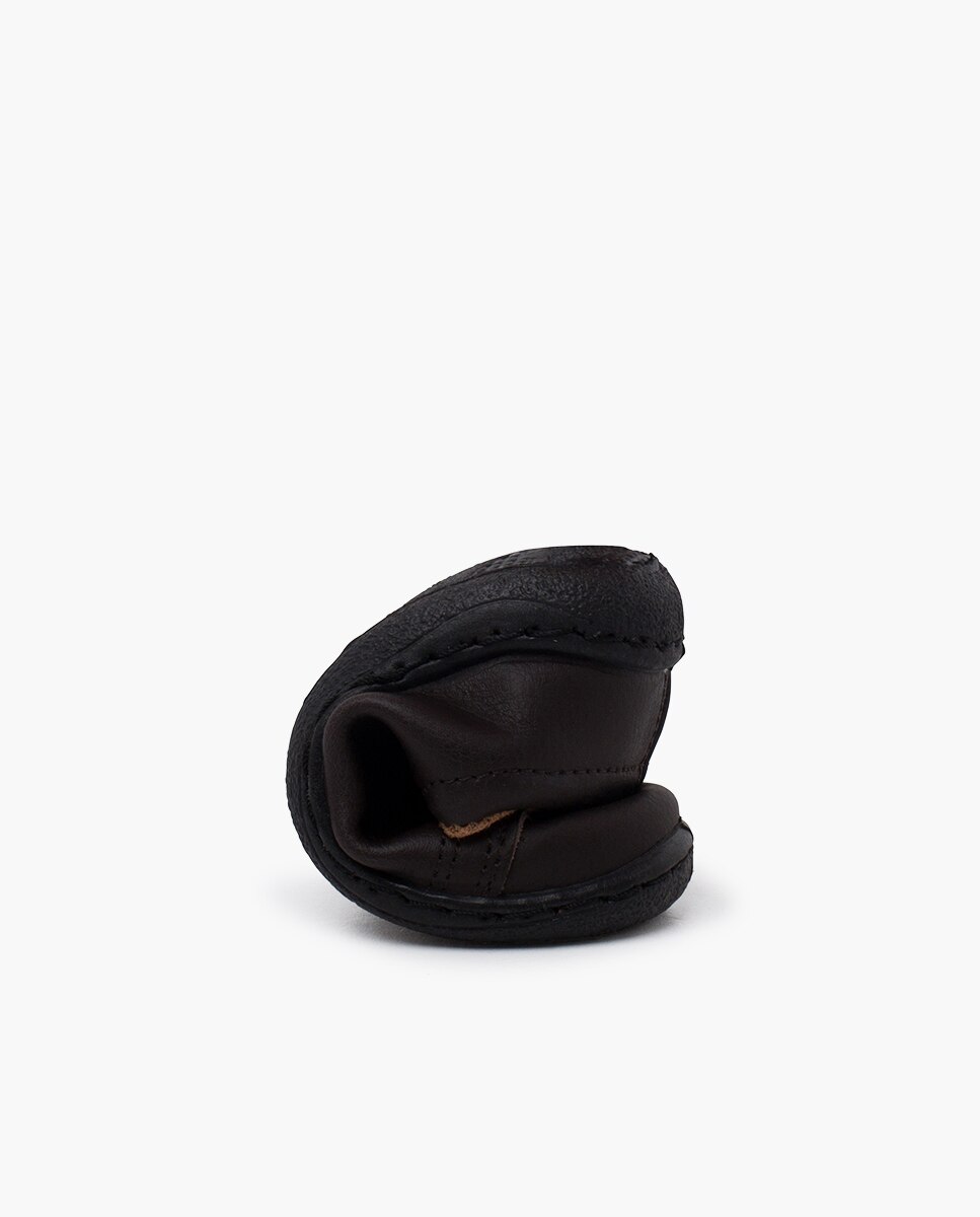 Zapatillas deportivas de bebé piel lavable cordones elásticos - Pisamonas - Marrón oscuro Marrón oscuro-5