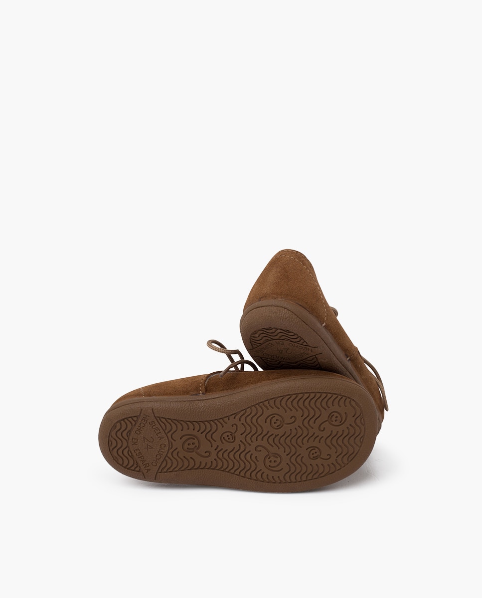 Zapatos de cordones de niños de serraje con lengüeta de flecos - Pisamonas - Topo Topo-2