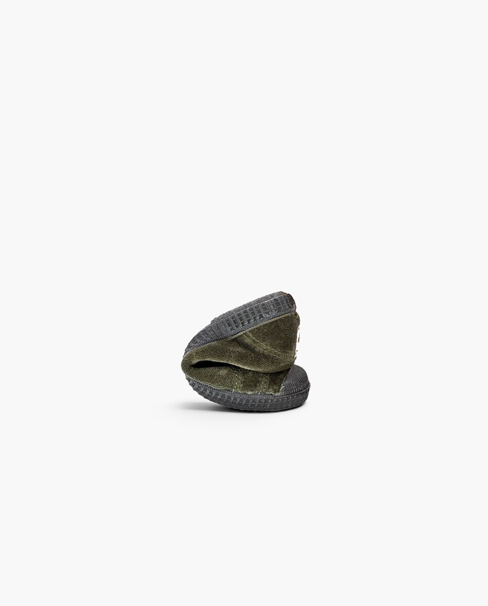 Zapatillas de lona de niña terciopelo con cordones - Pisamonas - Kaki Kaki-5