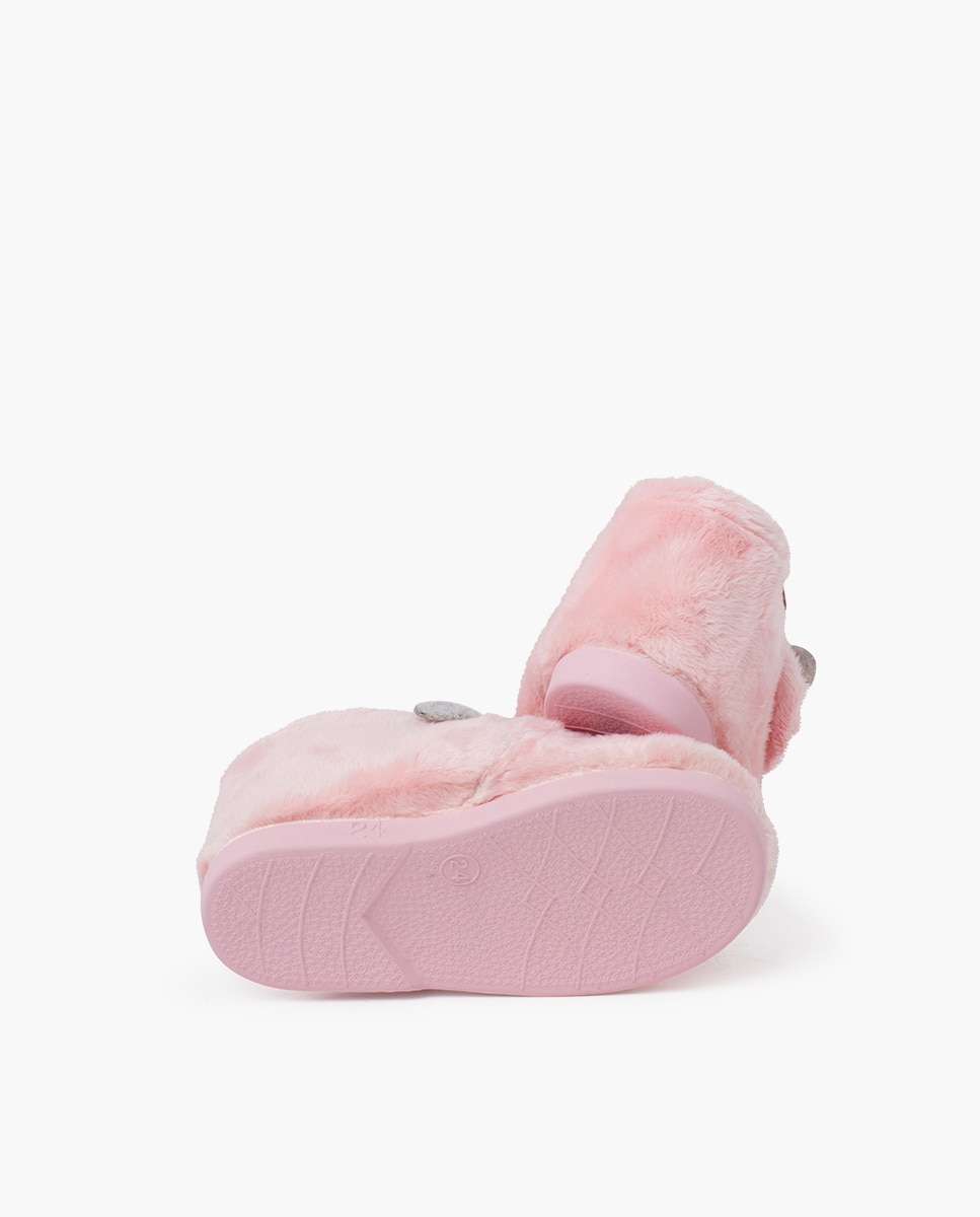 Zapatillas de casa cerradas de bebé casa animales pelito - Pisamonas - Rosa Rosa-2