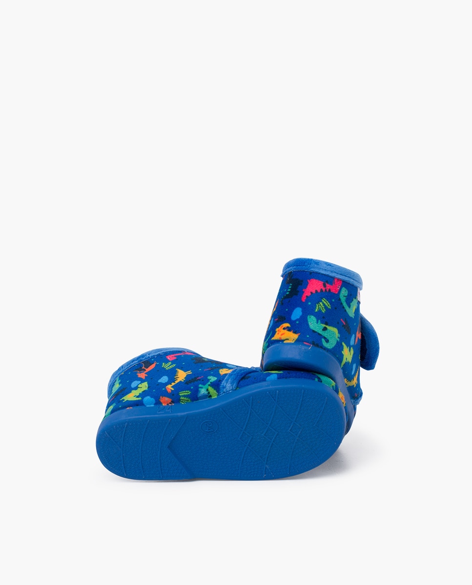 Zapatillas de casa cerradas de bebé niña andar por casa dibujos - Pisamonas - Azul Azul-2