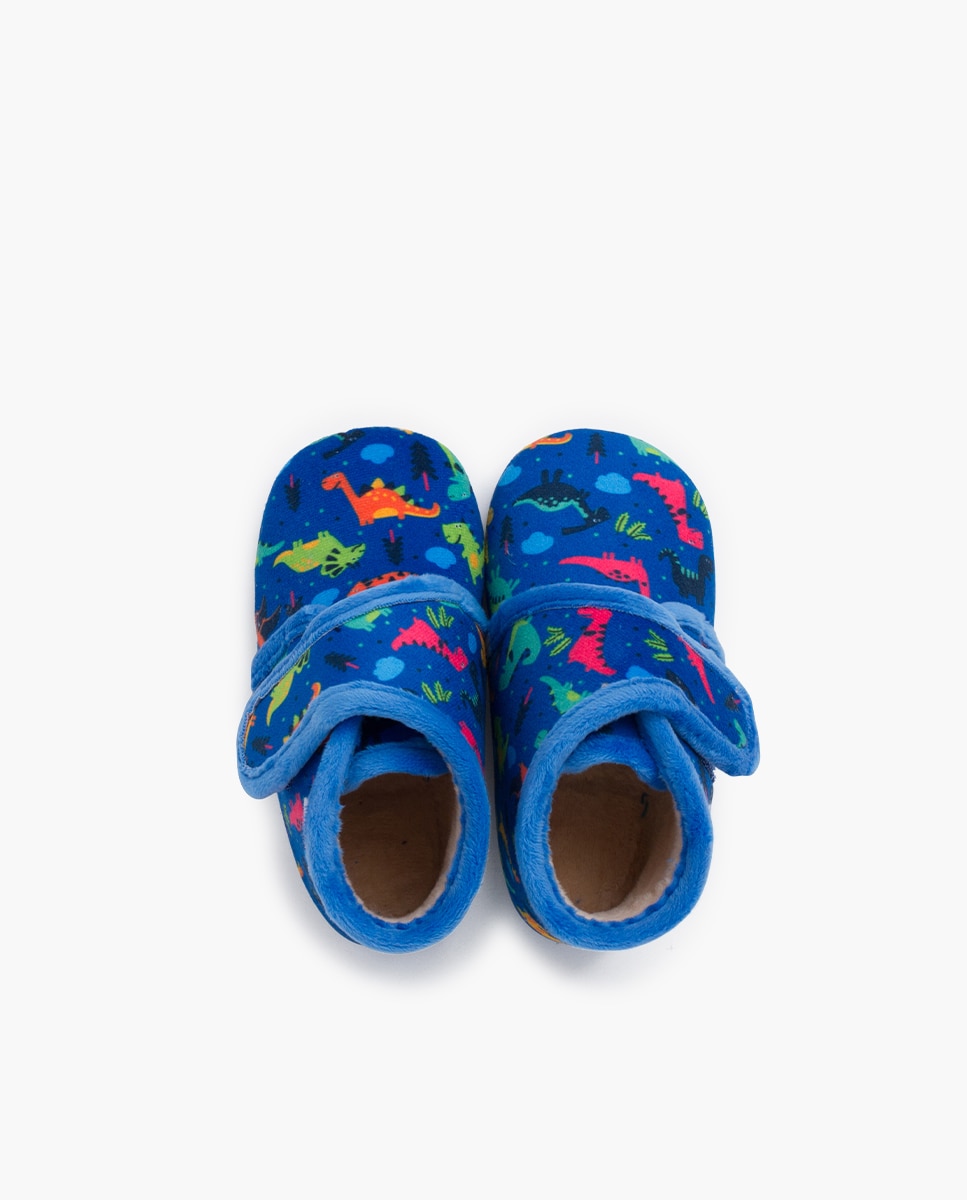 Zapatillas de casa cerradas de bebé niña andar por casa dibujos - Pisamonas - Azul Azul-4