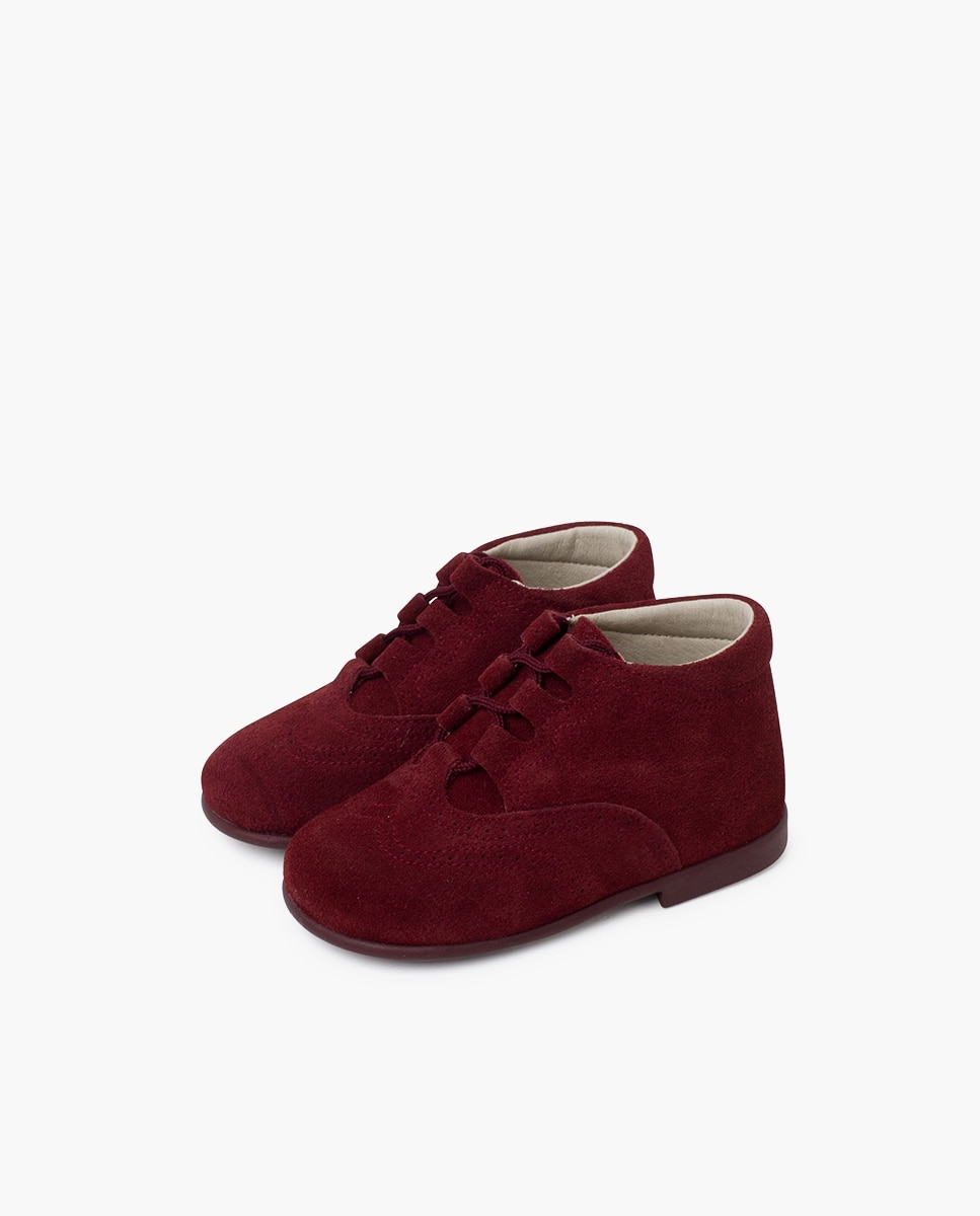 Pisamonas - Zapatos de cordones y bluchers de bebé niña - zapatito inglés serraje.