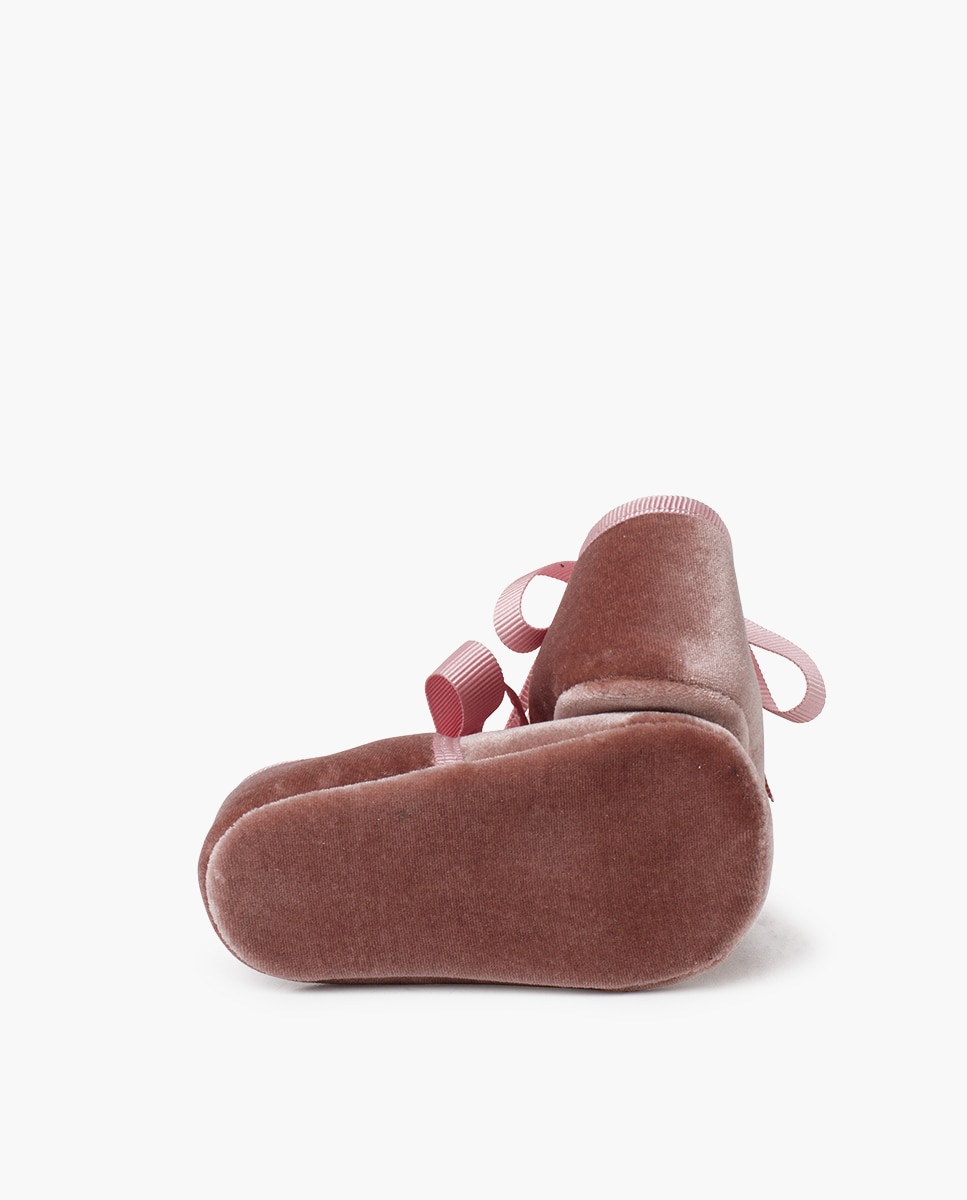 Imagen 2 de Merceditas de bebé niña merceditas terciopelo lazo faya - Pisamonas - Rosa Rosa
