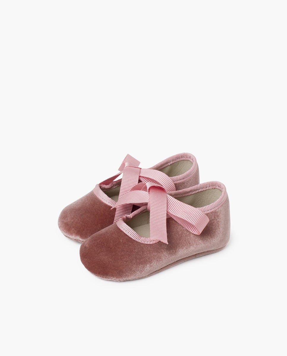 Imagen 3 de Merceditas de bebé niña merceditas terciopelo lazo faya - Pisamonas - Rosa Rosa