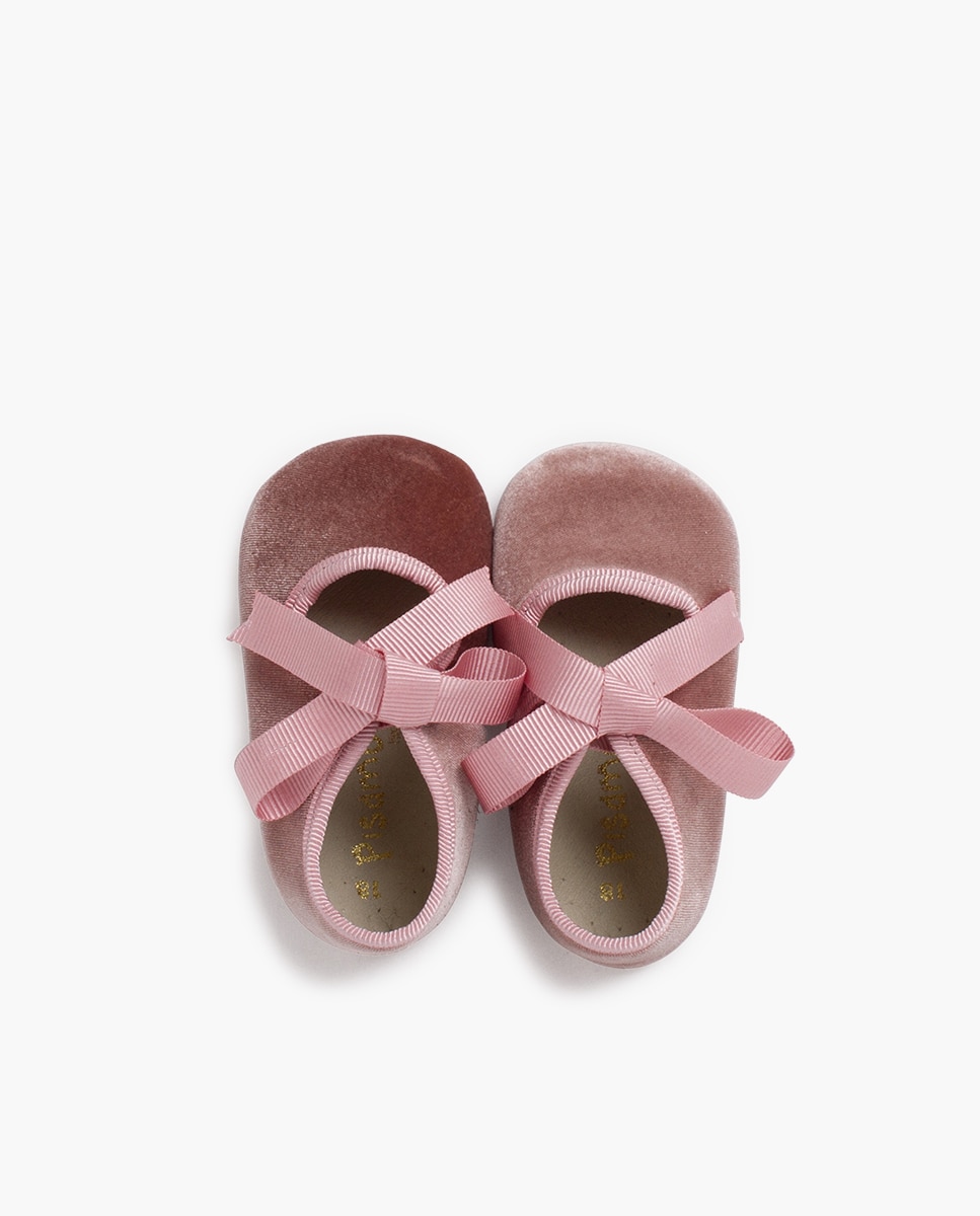 Imagen 4 de Merceditas de bebé niña merceditas terciopelo lazo faya - Pisamonas - Rosa Rosa