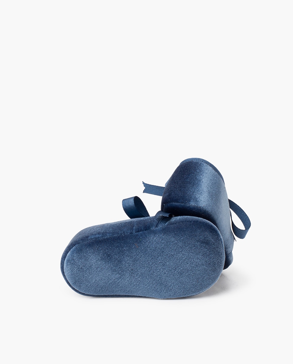 Zapatos de cordones y bluchers de bebé niña blucher terciopelo lazo faya - Pisamonas - Azul claro Azul claro-2