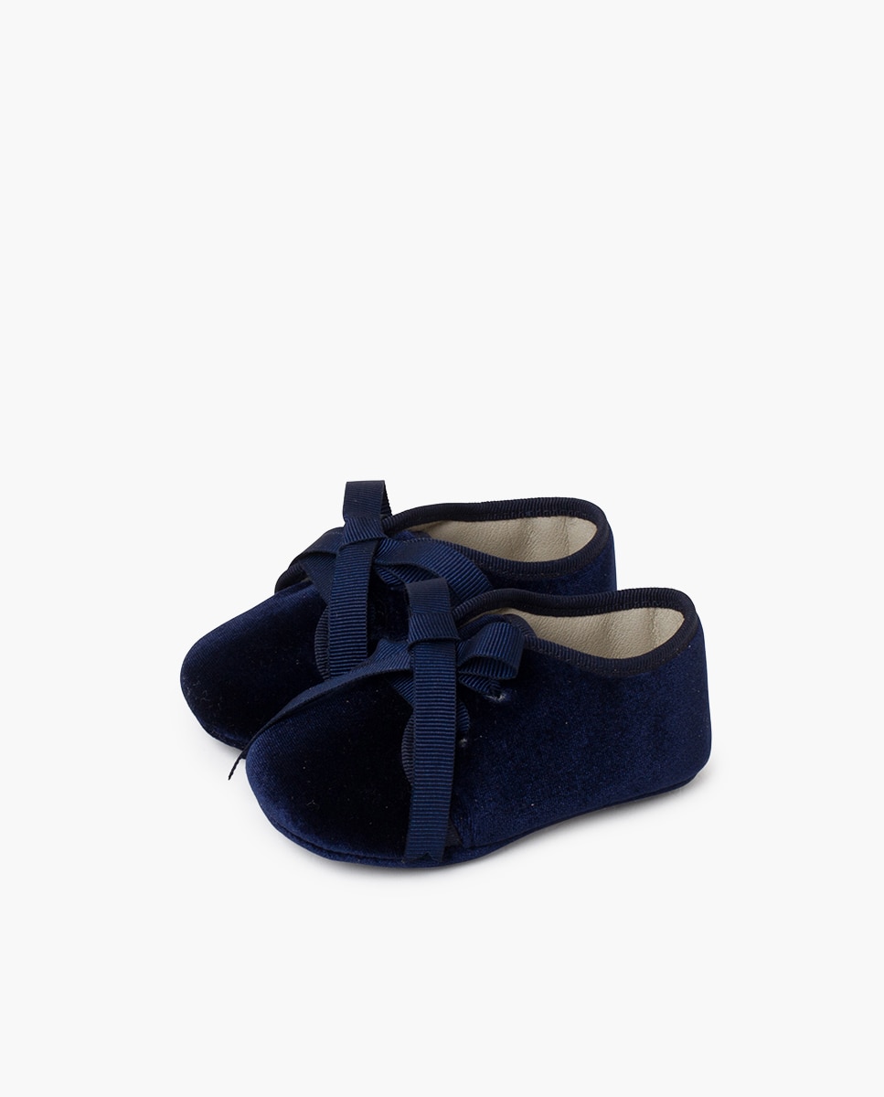 Zapatos de cordones y bluchers de bebé niña blucher terciopelo lazo faya - Pisamonas - Azul marino Azul marino-3