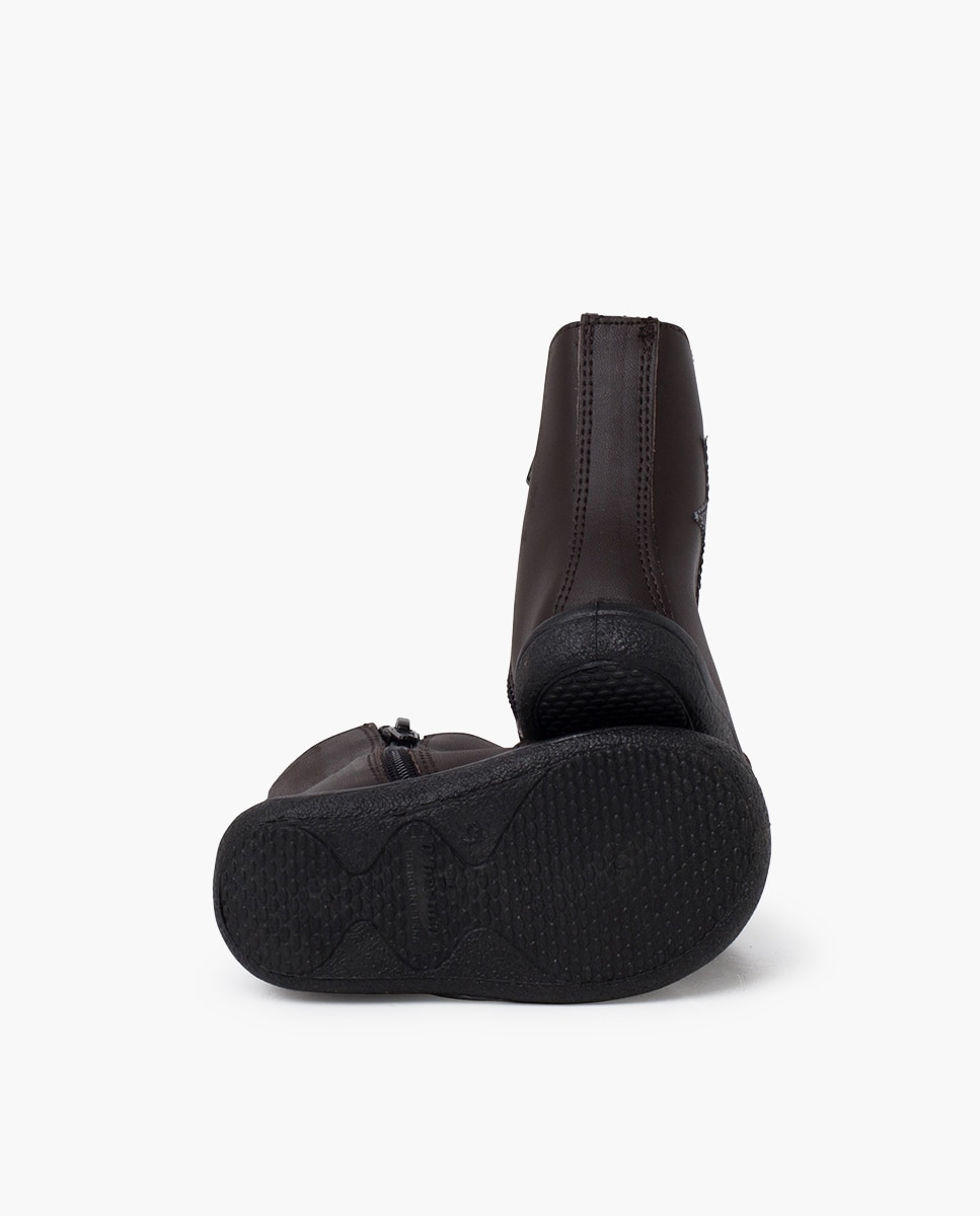 Botas de bebé estrella piel lavable - Pisamonas - Marrón oscuro Marrón oscuro-2