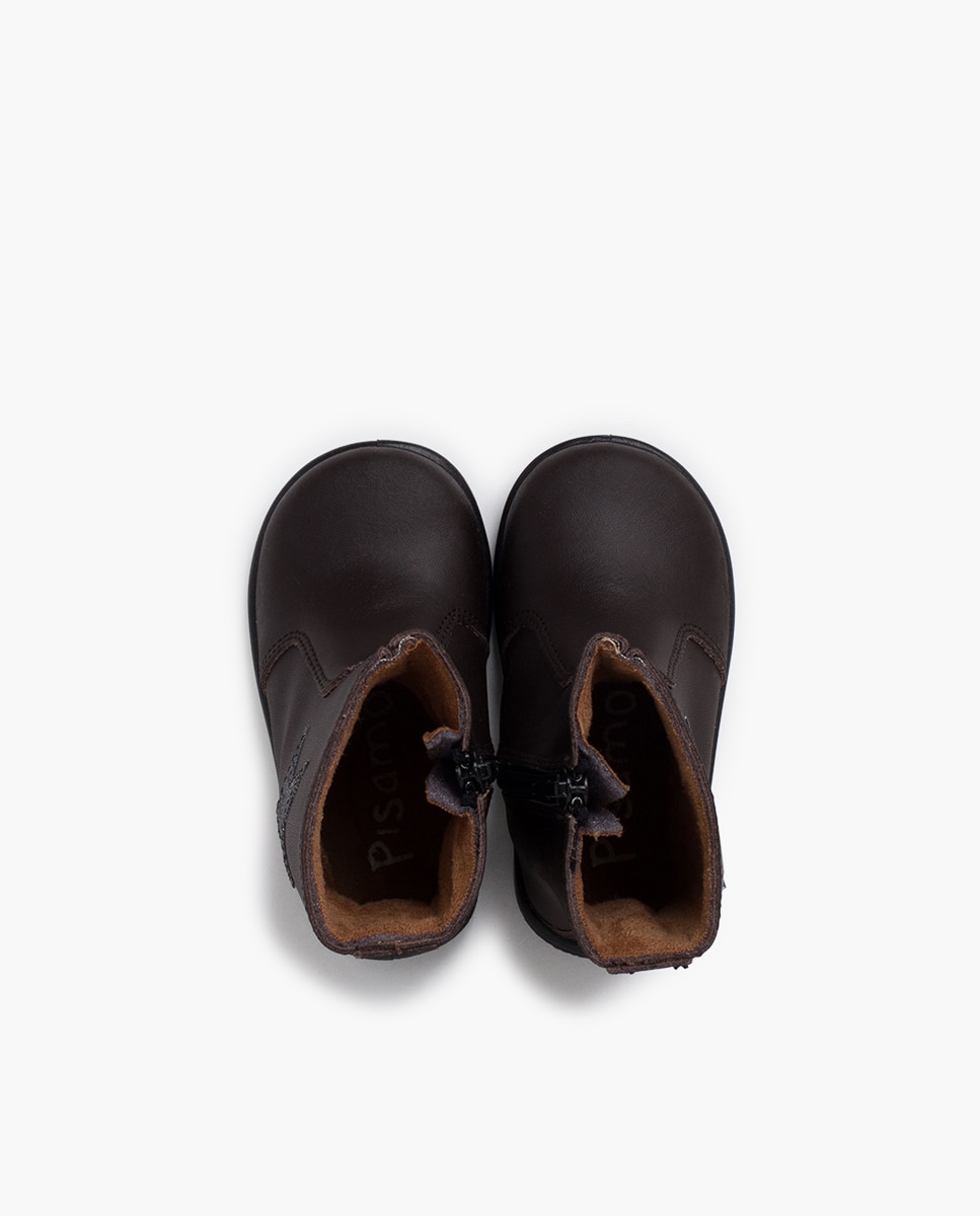 Botas de bebé estrella piel lavable - Pisamonas - Marrón oscuro Marrón oscuro-4