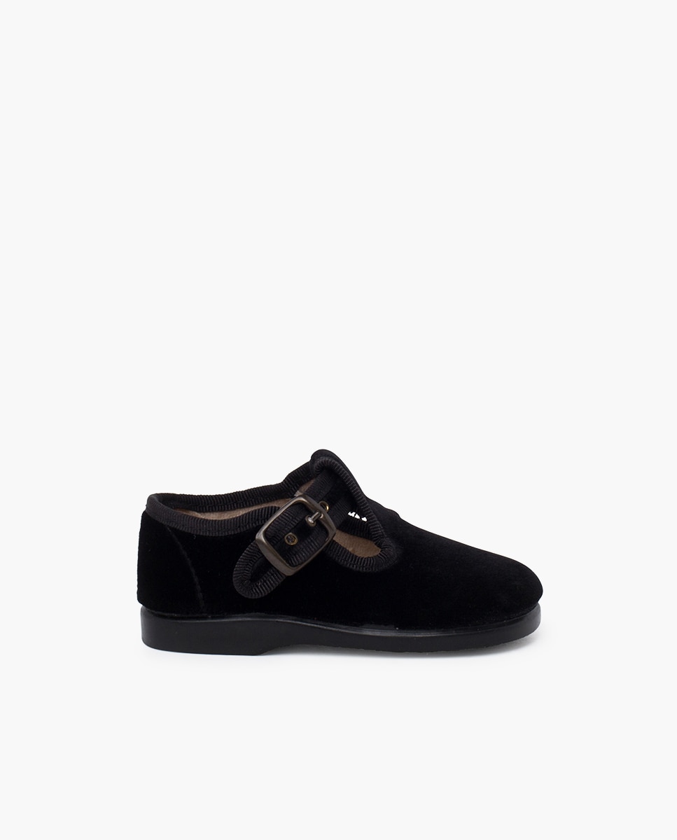 Pepitos de bebé terciopelo hebilla - Pisamonas - Negro Negro-1