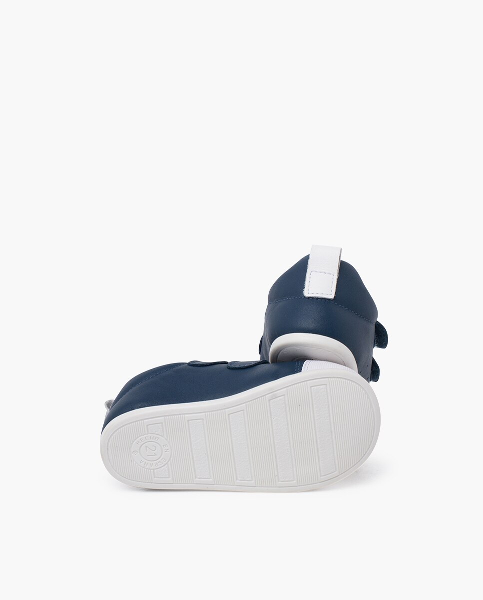 Zapatillas deportivas de bebé niña blanditas piel doble cierre - Pisamonas - Azul índigo Azul índigo-2