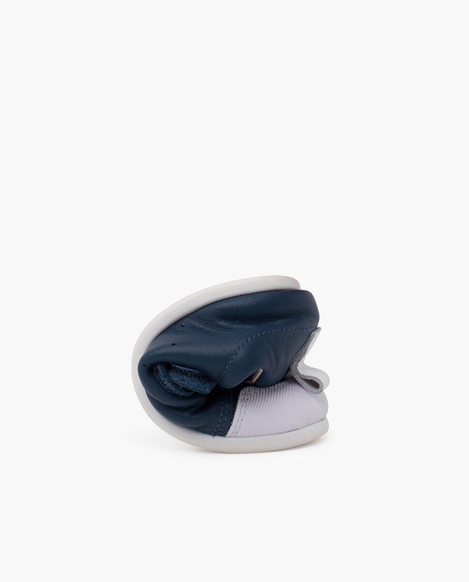 Zapatillas deportivas de bebé niña blanditas piel doble cierre - Pisamonas - Azul índigo Azul índigo-5