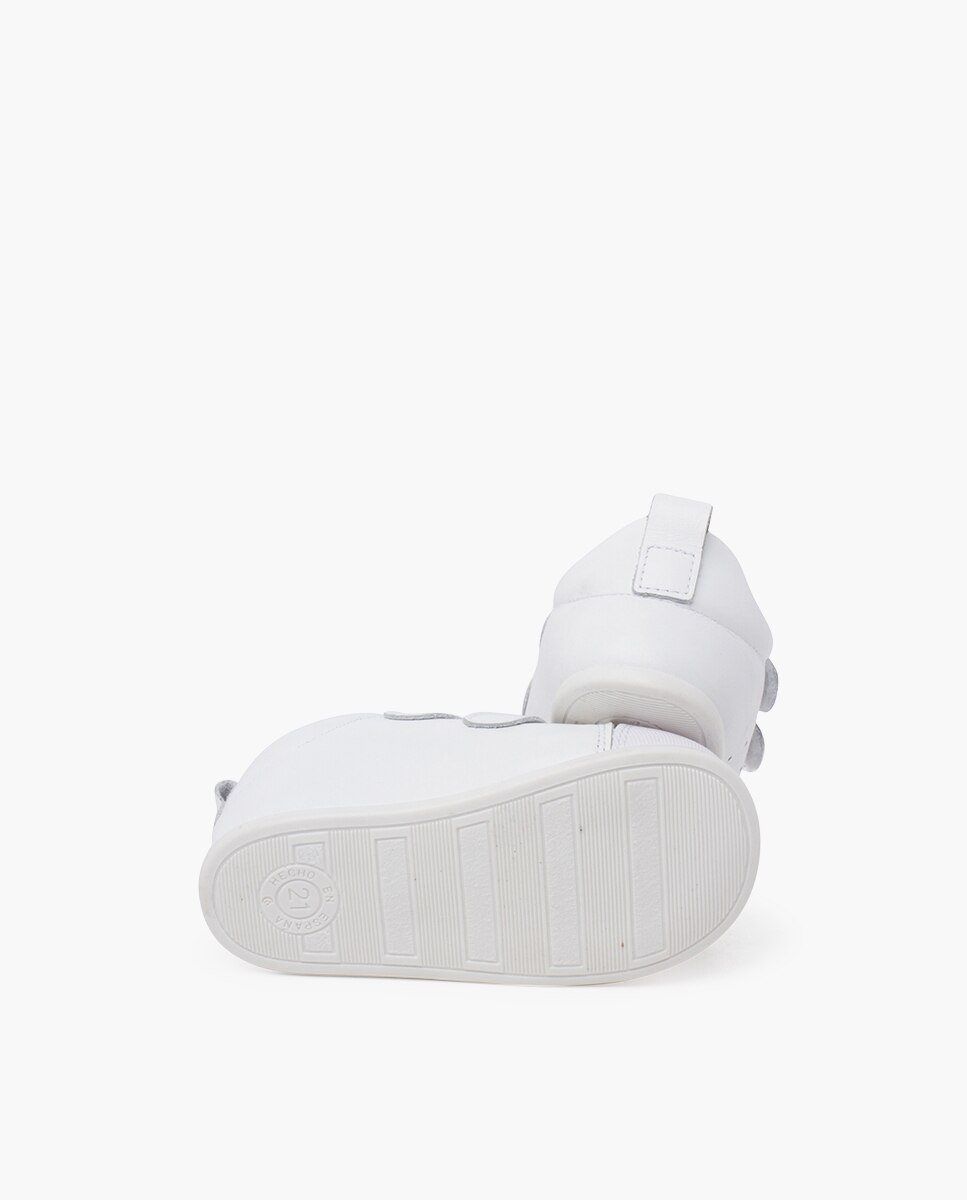 Zapatillas deportivas de bebé niña blanditas piel doble cierre - Pisamonas - Blanco Blanco-2