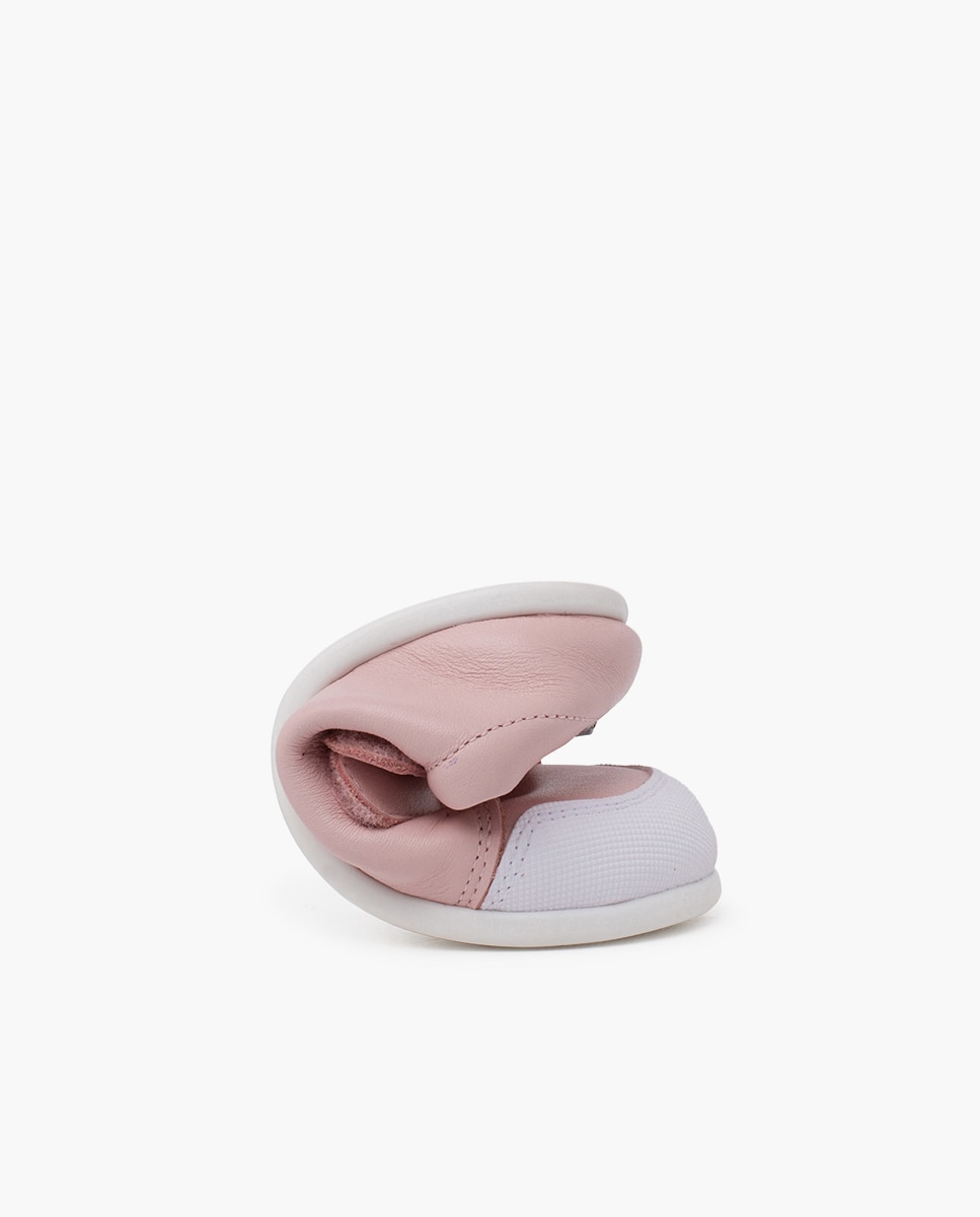 Zapatillas deportivas de bebé niña blanditas piel doble cierre - Pisamonas - Rosa claro Rosa claro-5