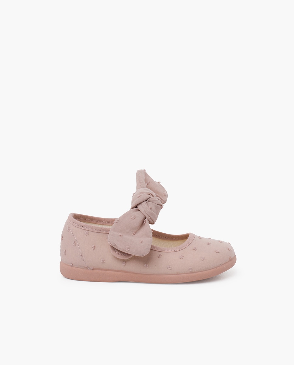 Merceditas de bebé plumeti tira adherente lazo - Pisamonas - Rosa claro Rosa claro-1