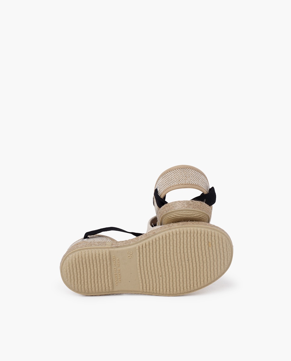 Alpargatas de niña con cintas goyescas y punta redonda - Pisamonas - Beige Beige-2