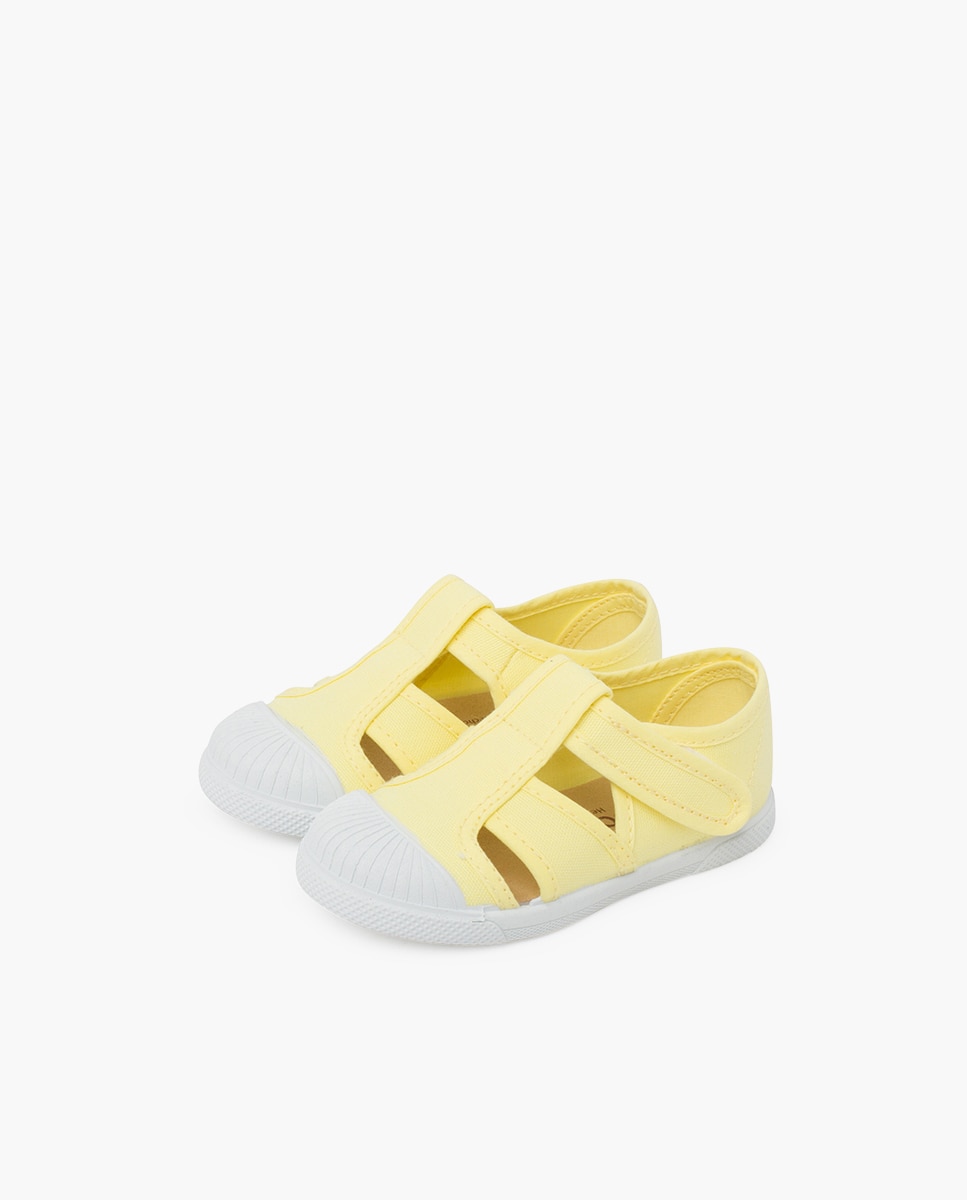 Imagen 3 de Sandalias de bebé blandita lona tipo cangrejera - Pisamonas - Amarillo Amarillo