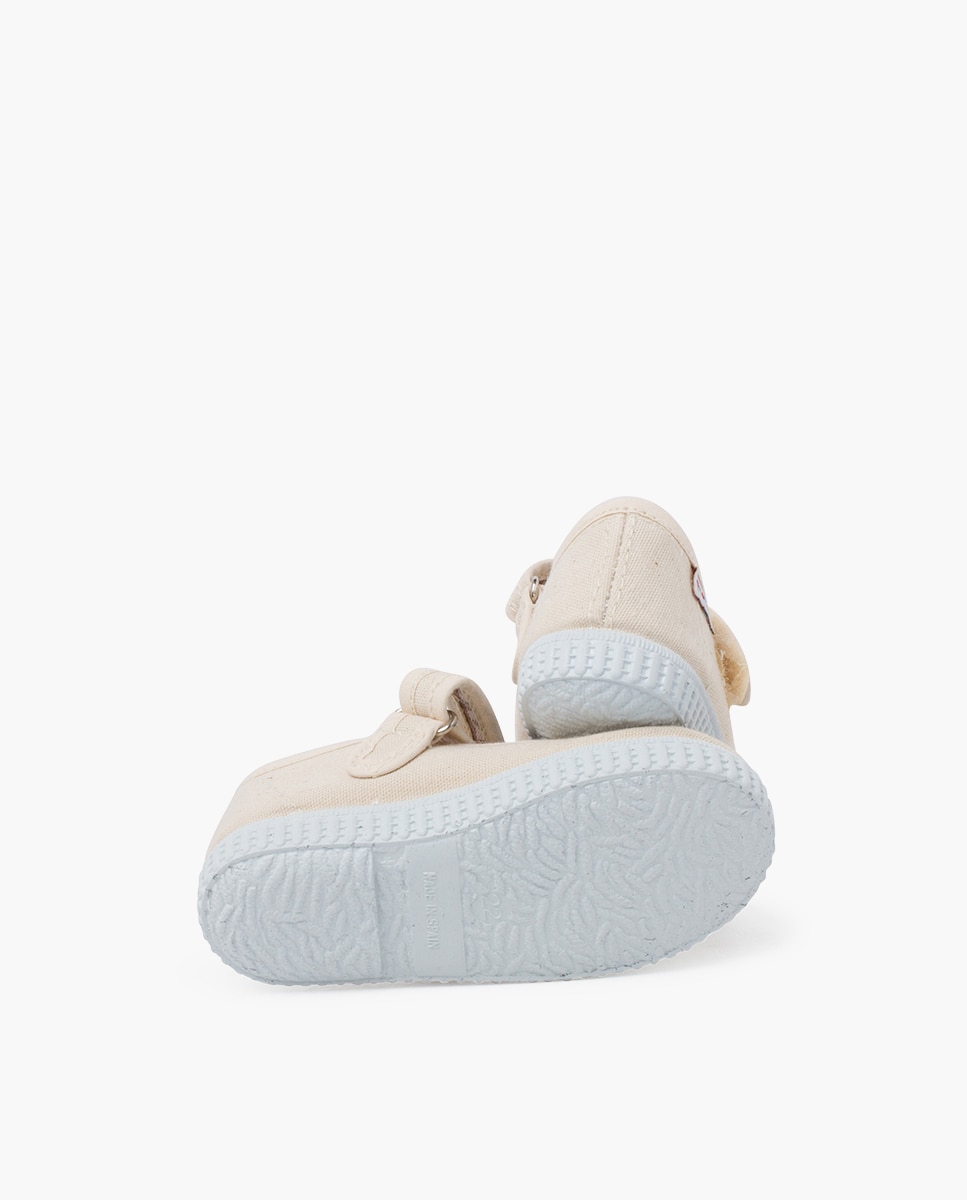 Merceditas Niña cinta adhesiva Suela tipo Zapatillas en marino - Pisamonas - Crudo Crudo-2