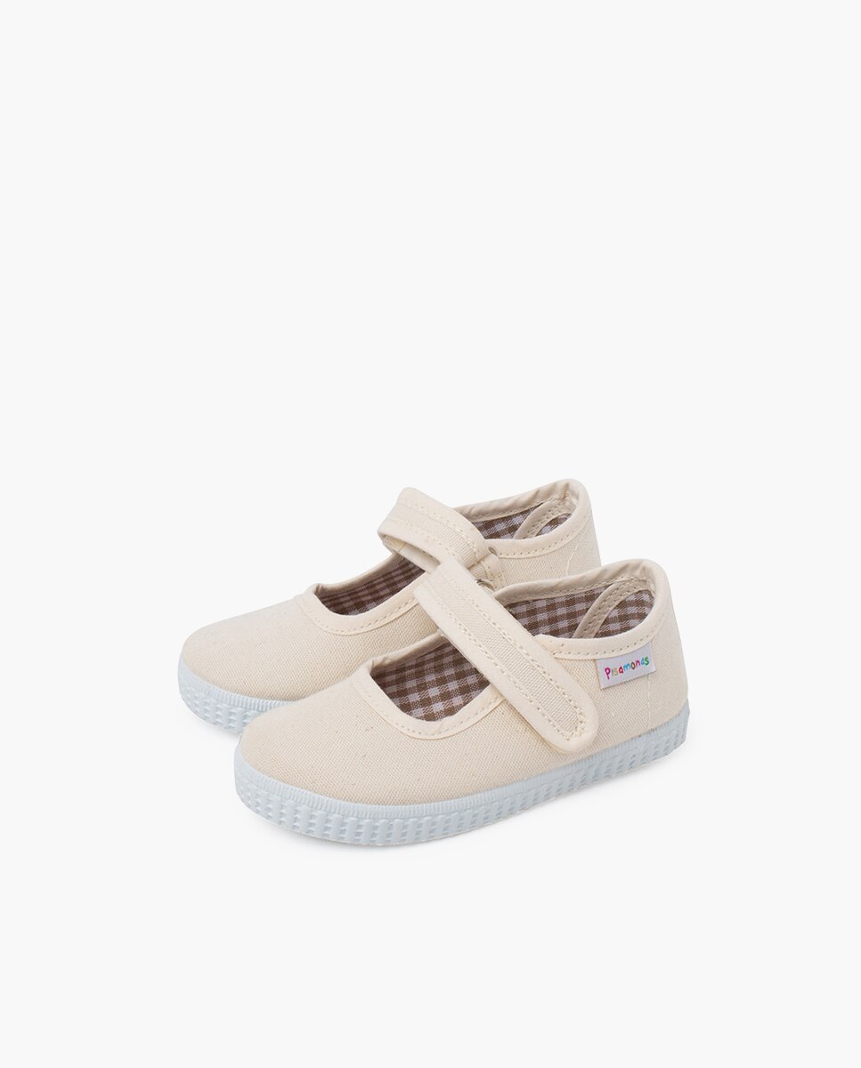 Merceditas Niña cinta adhesiva Suela tipo Zapatillas en marino - Pisamonas - Crudo Crudo-3