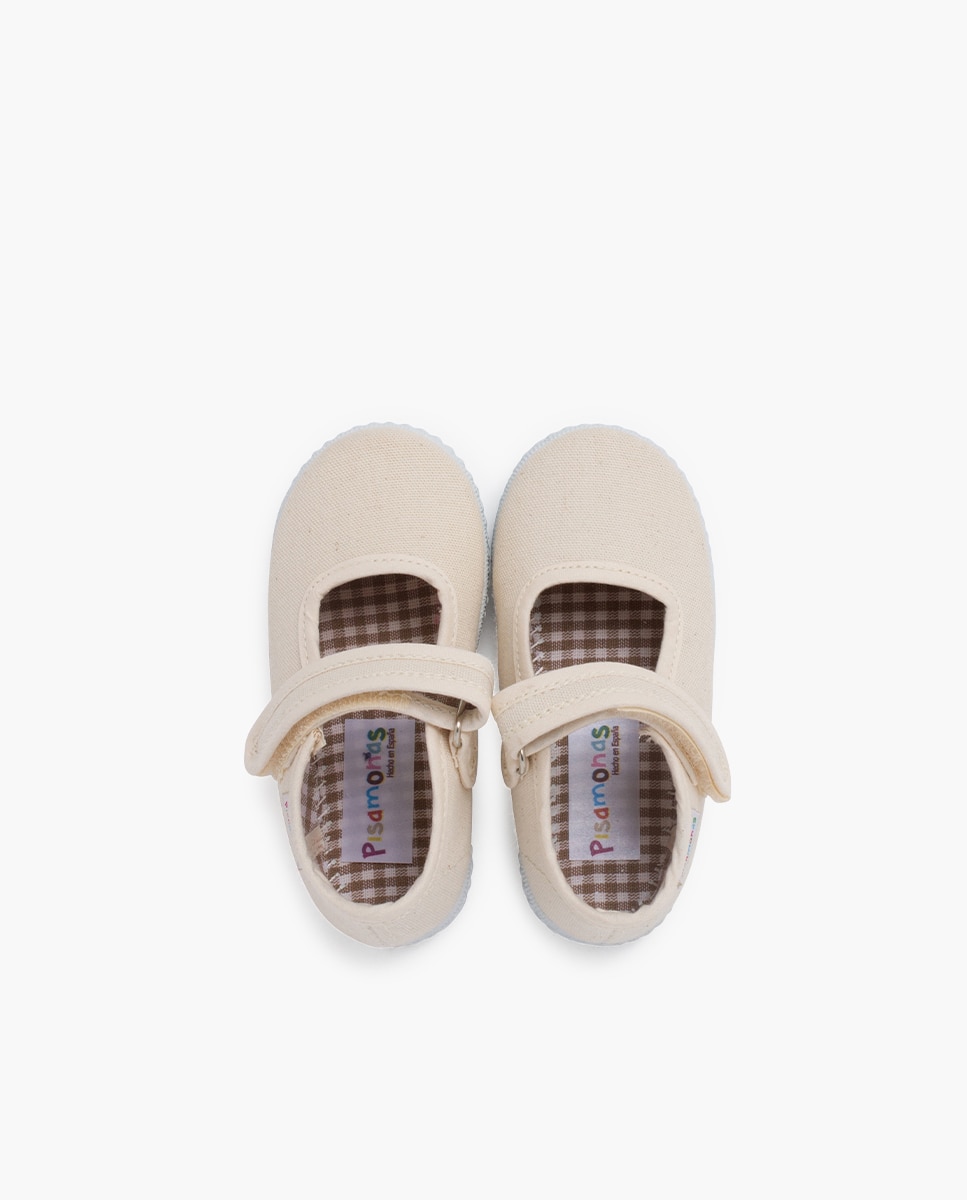 Merceditas Niña cinta adhesiva Suela tipo Zapatillas en marino - Pisamonas - Crudo Crudo-4