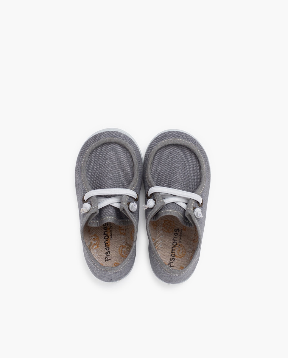 Náuticos de niños wallaby con suela fina y cordones elásticos - Pisamonas - Gris Gris-4