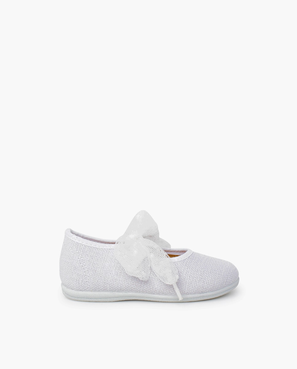 Imagen 0 de Merceditas de bebé niña lazada tul plumeti Blanco