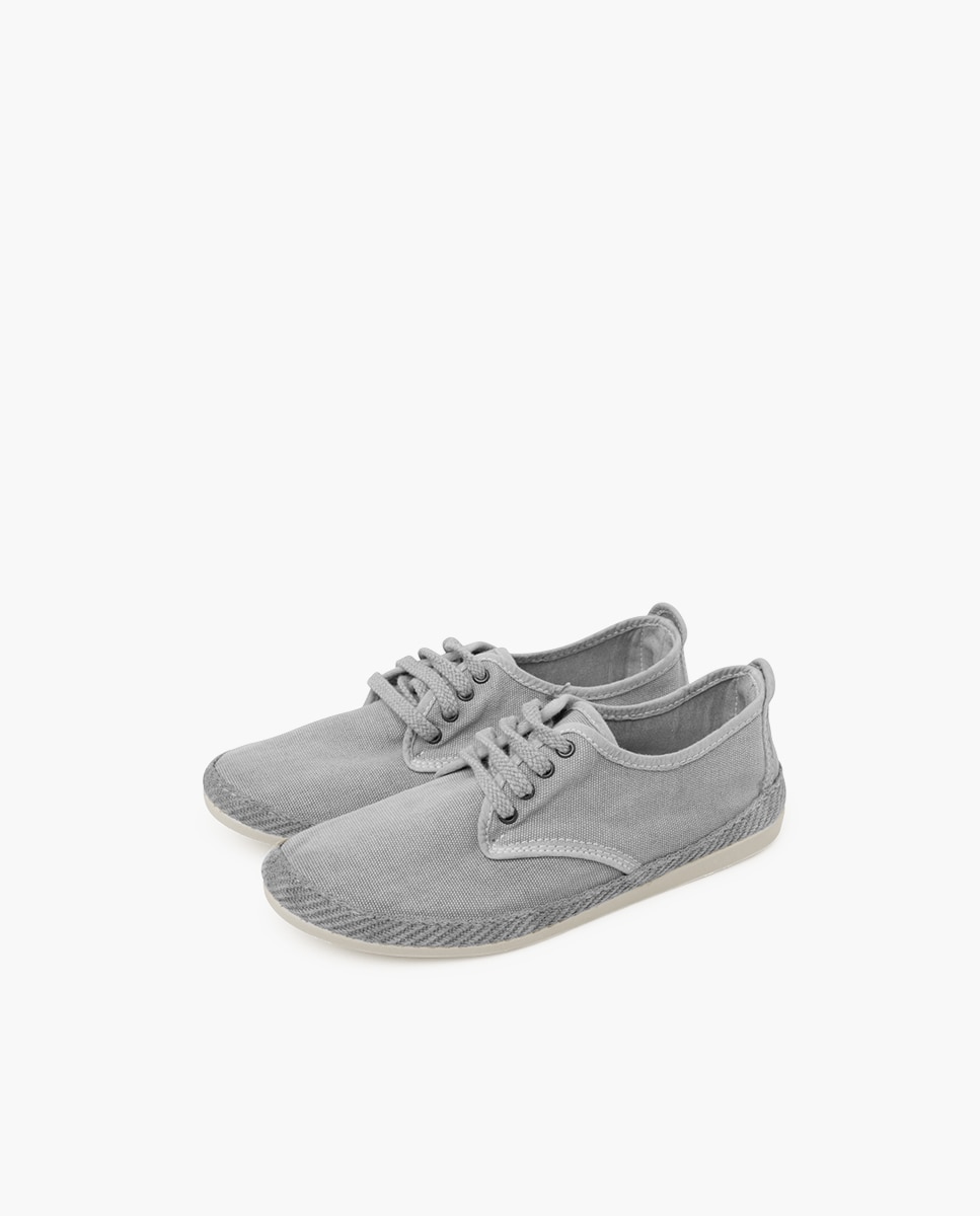 Zapatillas de lona de niña casual tallas altas lona - Pisamonas - Gris Gris-3