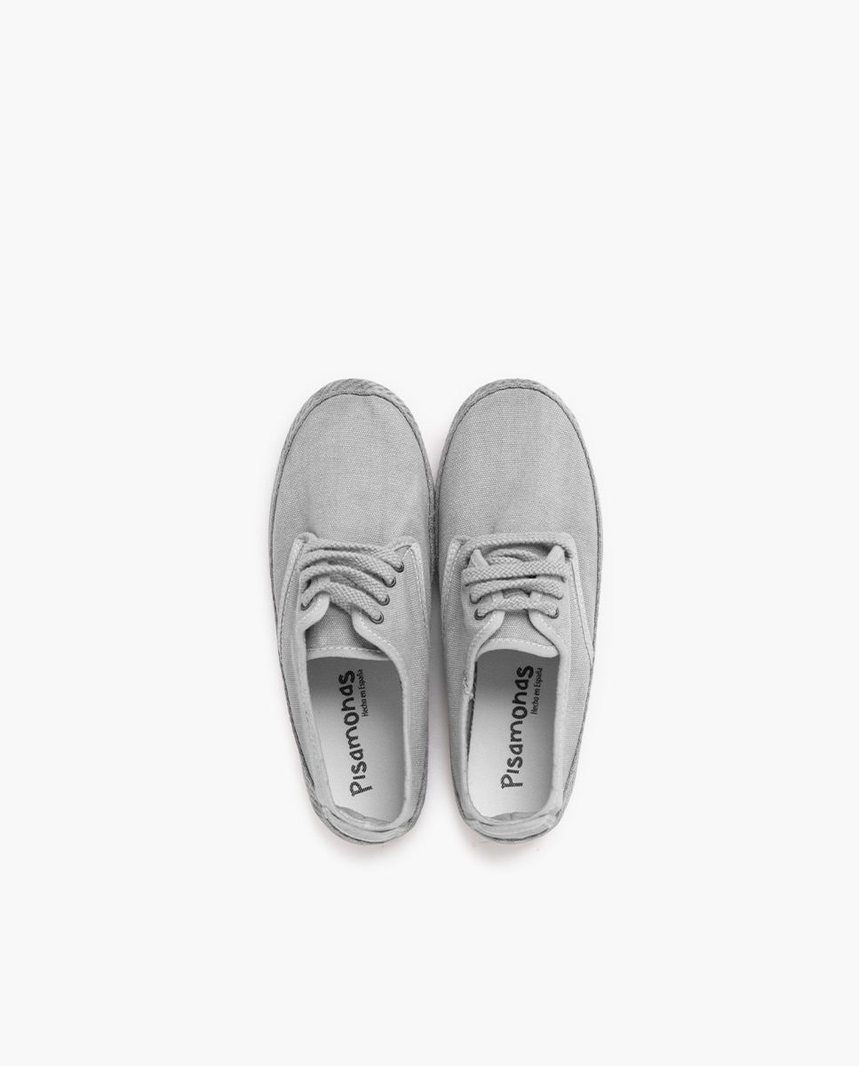 Zapatillas de lona de niña casual tallas altas lona - Pisamonas - Gris Gris-4