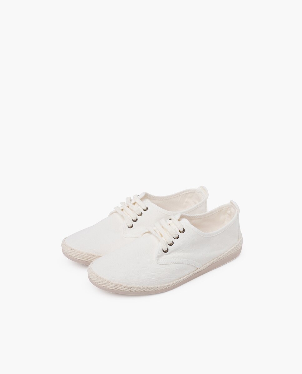 Zapatillas de lona de niña casual tallas altas lona - Pisamonas - Crudo Crudo-3