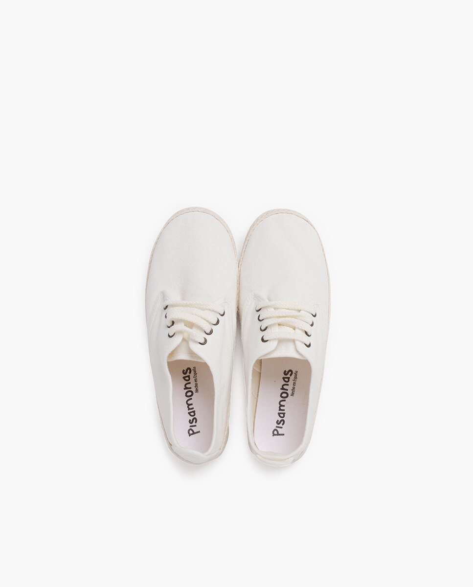 Zapatillas de lona de niña casual tallas altas lona - Pisamonas - Crudo Crudo-4