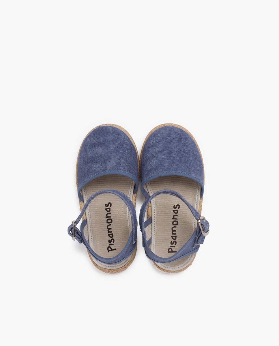 Alpargatas de niña eco con suela fina y hebilla · Pisamonas · El