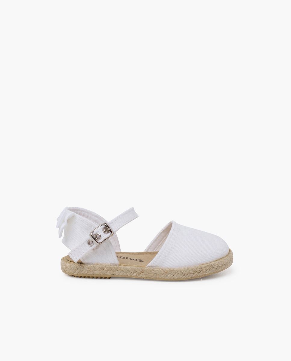 Pisamonas - Alpargatas de bebé ceremonia lazo trasero grosgrain.