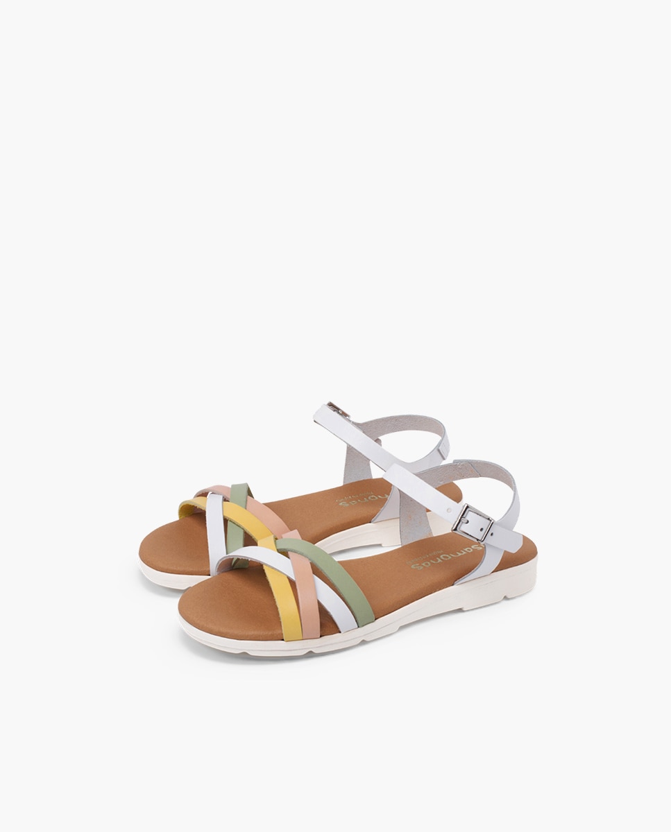 Imagen 3 de Sandalias abiertas de niña hebilla tiras cruzadas colores - Pisamonas - Multicolor Multicolor