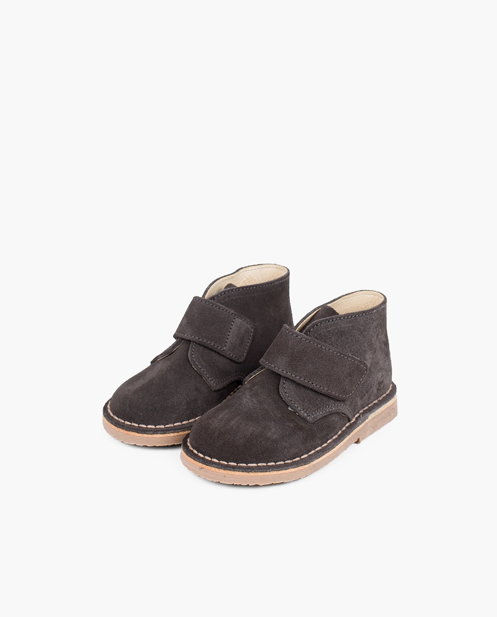 Botas de niños estilo safari cinta adherente - Pisamonas - Gris oscuro Gris oscuro-3